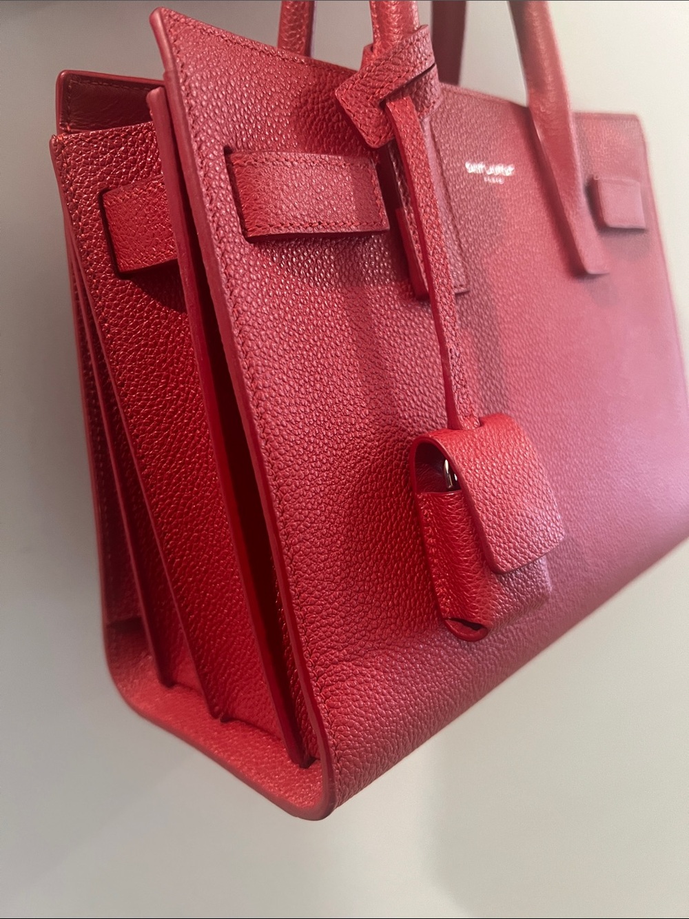 Saint Laurent/ YSL Sac de Jour nano size in Red Color - Picture 14 of 15